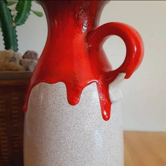 Vintage Fat Lava Drip Glaze Pottery Jug - Picture 4 of 7